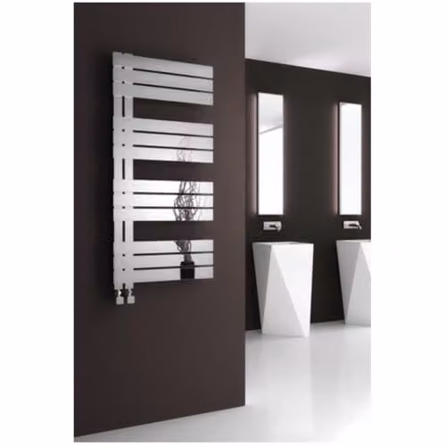 Bathroom Kingdom Ricadi Stainless Steel Flat Panel Heated Towel Rail, Silver, H: 114 cm, W: 50 cm – 1