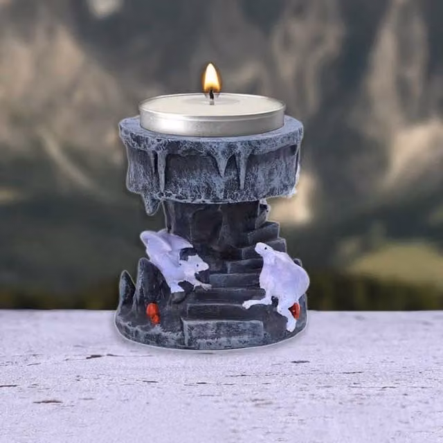 Nemesis Now Dragon Mage Tea Light in Multicolour, Black and Grey, Diameter: 6 cm