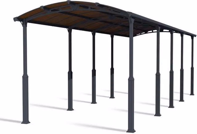 Palram Alpine 10600 RV Carport Kit in Grey with Polycarbonate Roofing, L: 1077 cm, W: 352 cm, H: 307 cm – 1
