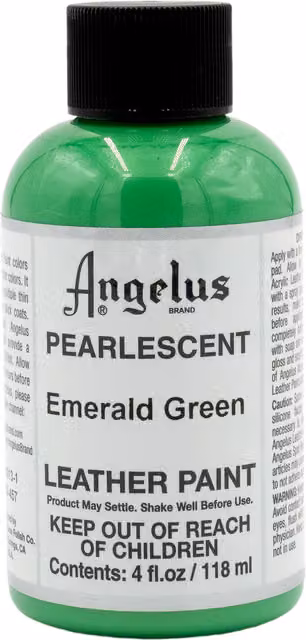 Angelus Pearlescent Acrylic Leather Paint in Emerald Green, 118 ml