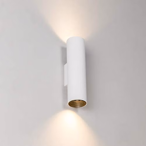 Faro Barcelona Stan-Style Up and Down White Aluminium Wall Light with 2x GU10 LED Holders – 2