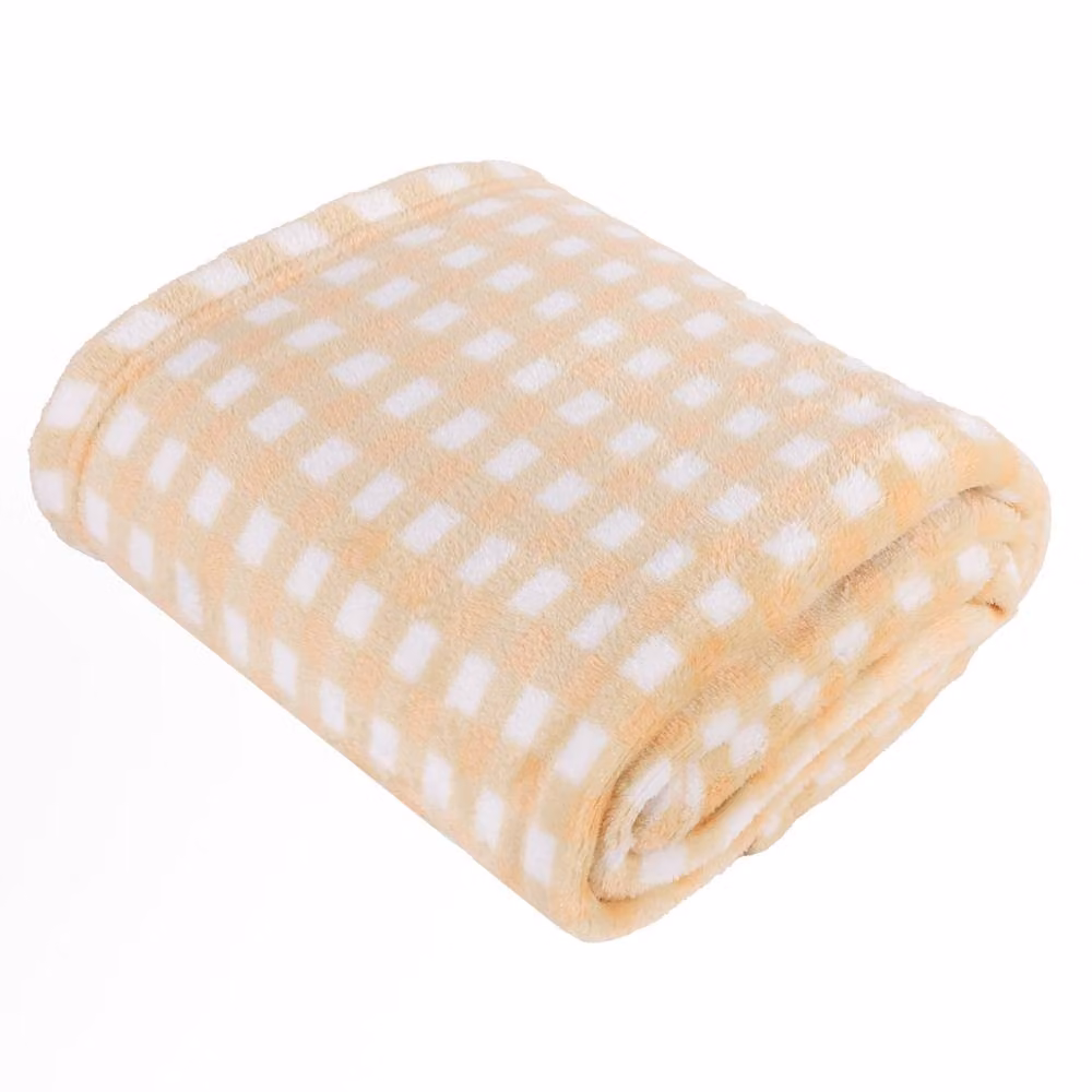 Furn Yellow Gingham Check Soft Fleece Throw, W/D/H: 130 x 150 cm – 2
