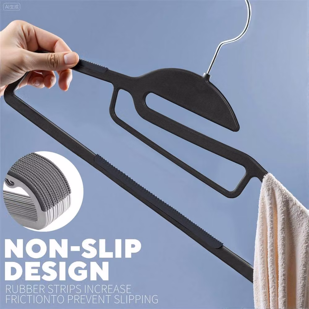 NESTLUNE 30-Piece Non-Slip Plastic Space-Saving Clothes Hangers in Black – 3