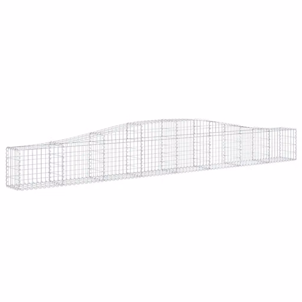 Berkfield Home Arched Gabion Basket in Silver Galvanised Steel, W: 400 cm, D: 30 cm, H: 40-60 cm – 2