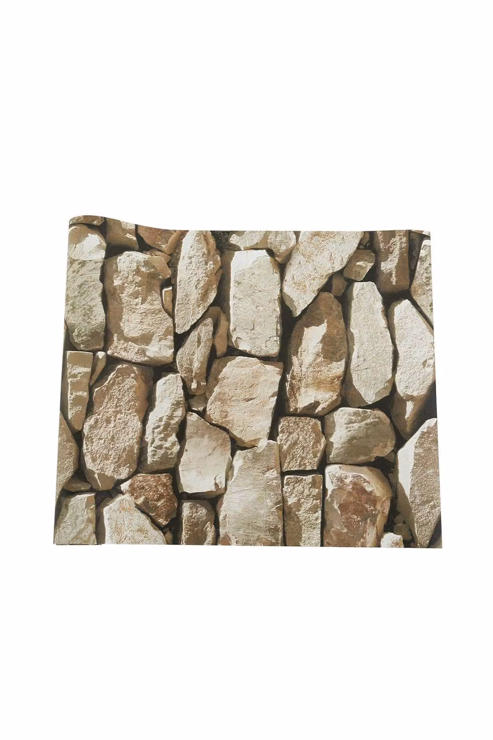 Garden Sanctuary Rustic Stone Brick Textured Wallpaper in Beige – 2