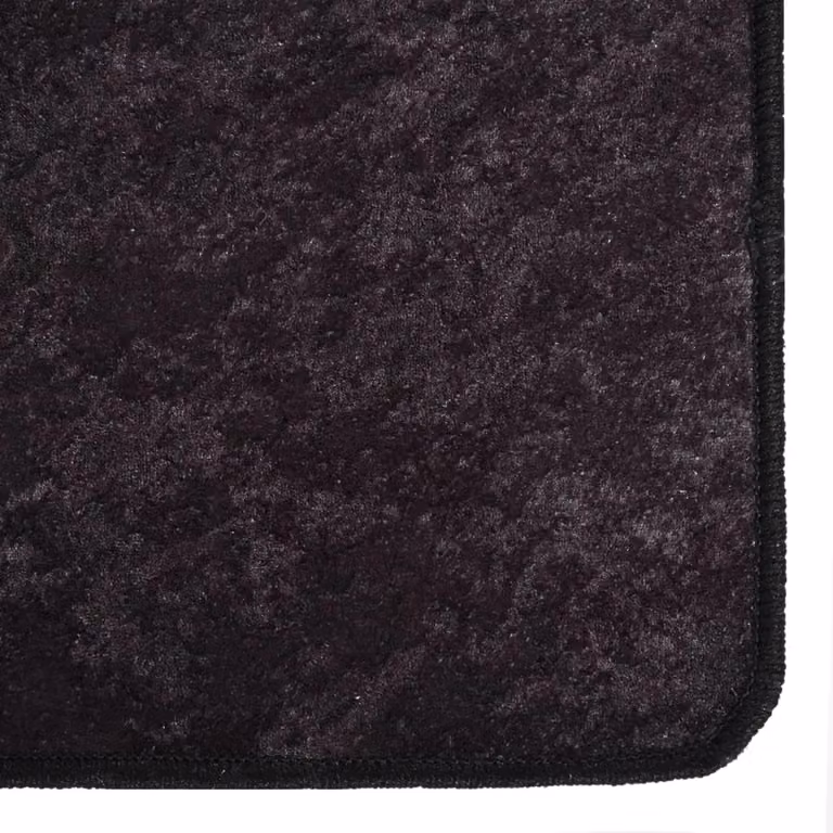 Berkfield Home Washable Anti Slip Round Rug in Anthracite and Black, Diameter: 100 cm