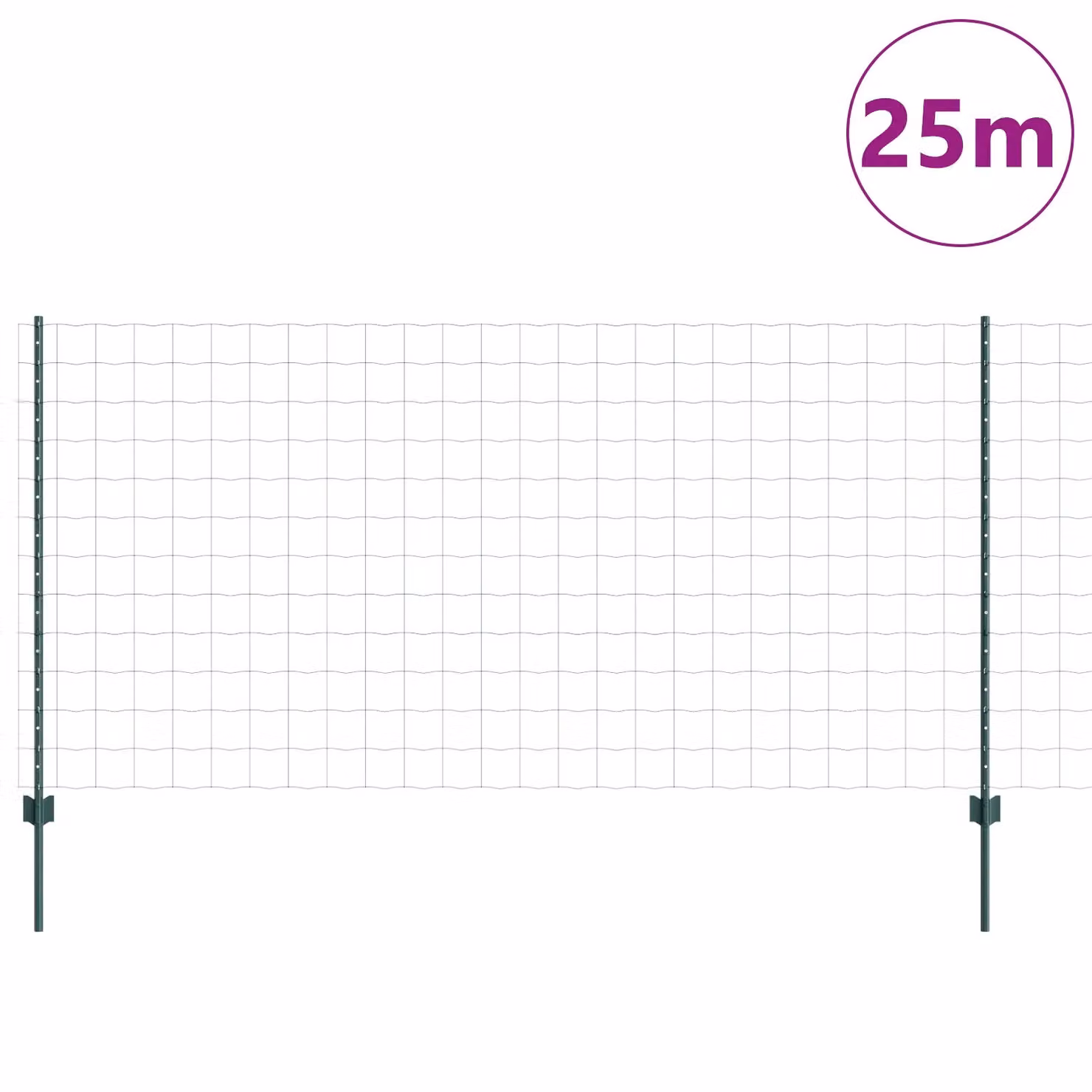 Berkfield Home Garden Fence Set of 2, Green PVC Coated Metal, W: 25 m, H: 1.2 m – 3