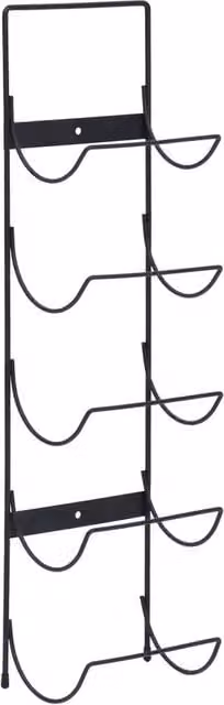 Berkfield Home Wall Mounted Industrial Wine Rack for 5 Bottles in Matt Black Metal