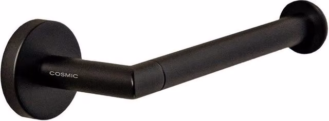 Cosmic Wall Mounted Metal Toilet Roll Holder in Matt Black with Hidden Fixings