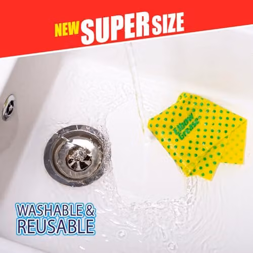 Elbow Grease Super Size Power Cloths with Scrub Dots, Yellow, 3 Pack – 3