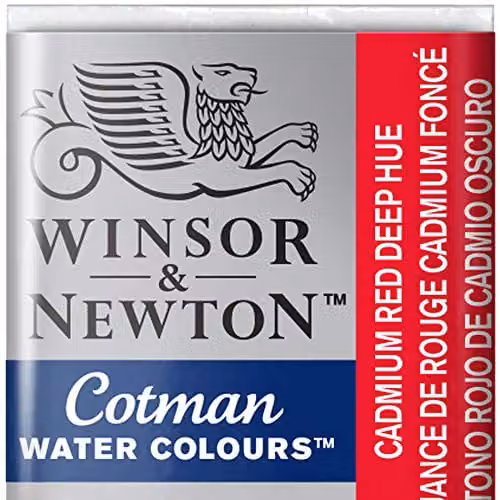 Winsor & Newton Cotman Watercolour Paint Half Pan in Cadmium Red Deep Hue 098 – 1