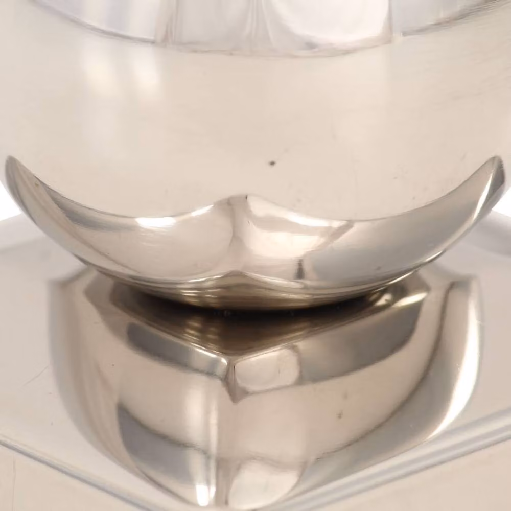 Berkfield Home Silver Stainless Steel Square Globe Post Caps, 6 Pack, W/D/H: 7.1 x 7.1 x 8.0 cm – 3