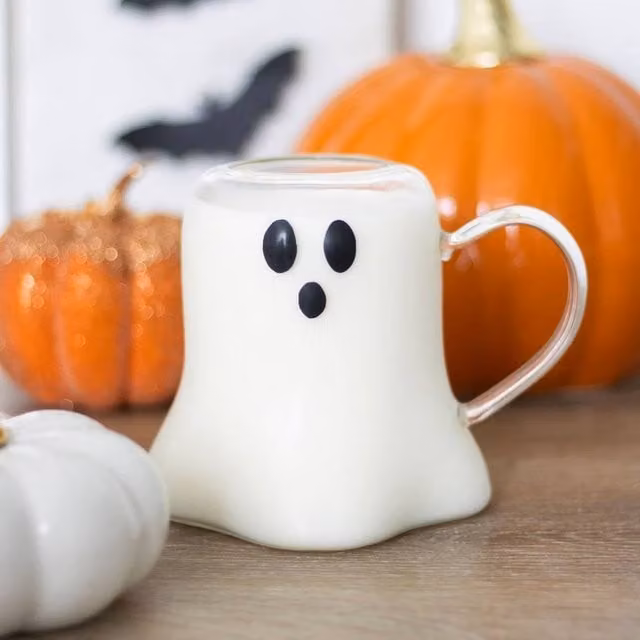 Uniqueful Ghost Shaped Glass Mug in Transparent, 600ml – 1