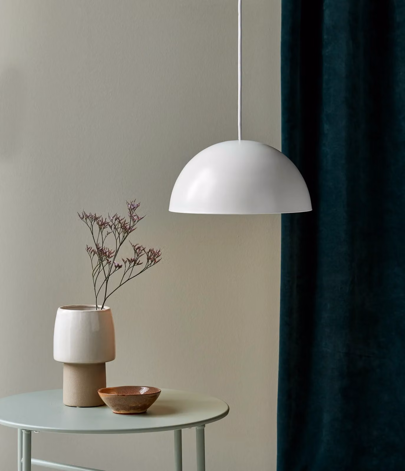 Nordlux Ellen White Metal Round Pendant Light for Dining Rooms, E27, Diameter: 30 cm – 2