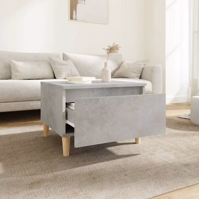 Berkfield Home Grey Concrete Effect Side Table W/D/H: 46 x 46 x 35 cm – 1