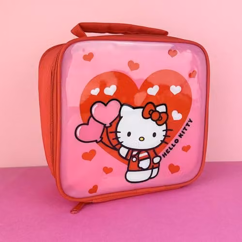 Blueprint Collections Hello Kitty Heart Lunch Bag in Pink and Red – 3