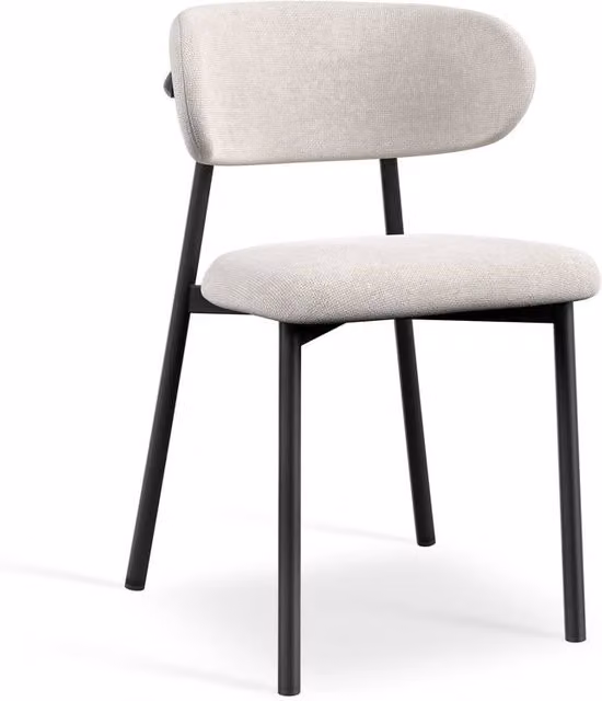 More4Homes Myla Linen Upholstered Dining Chairs Set of 2 in Beige