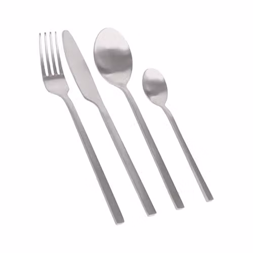 Argon Tableware 48 Piece Polished Silver Stainless Steel Cutlery Set for 12 People