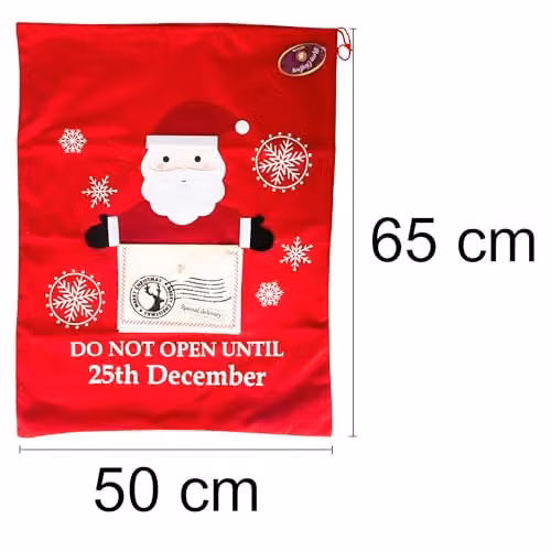 Shatchi Red Felt Christmas Sack for Unisex Holiday Gift Giving, W/D/H: 50 x 60 cm – 2