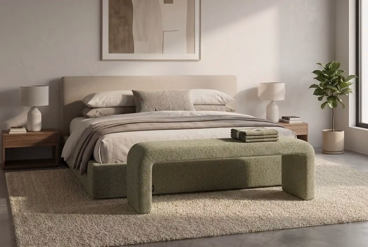 Araco Atelier Mode Bench Laurel in Beige and Green