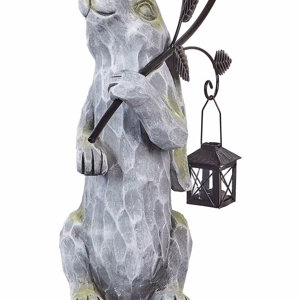 Wyld and Coco Home Grey Easter Bunny Figurine, Height: 37 cm – 2
