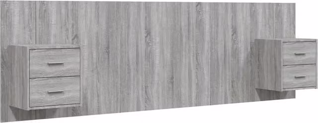 Berkfield Home Bed Headboard with Integrated Nightstands in Grey Sonoma Engineered Wood – 1