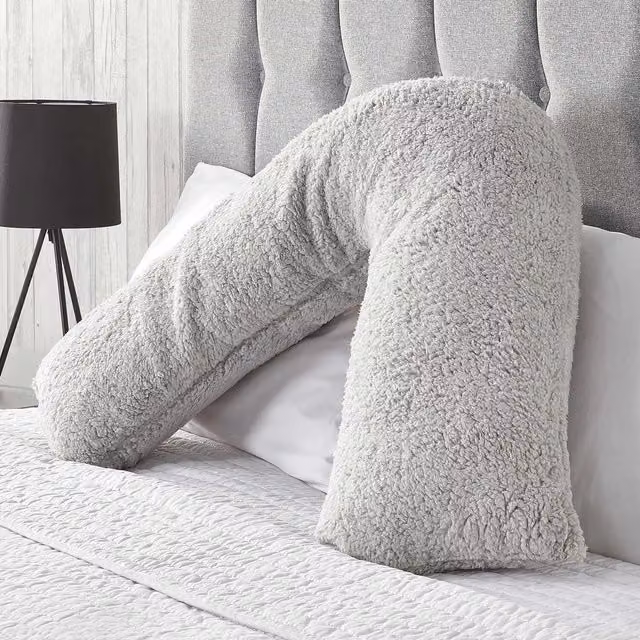 Huggleland Teddy U-Shaped Wedge Support Cushion in Grey