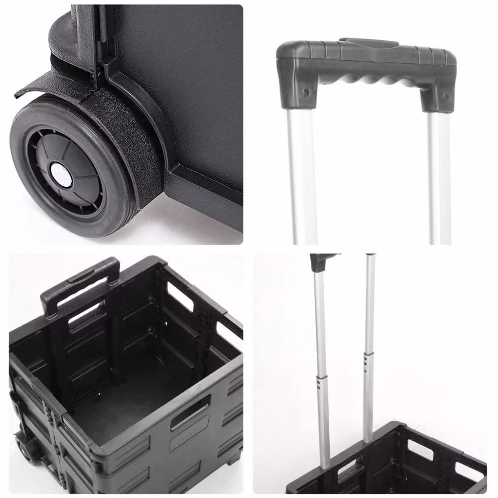 SPETLEK Foldable Storage Box Crate with Wheels, 45L, Black – 5