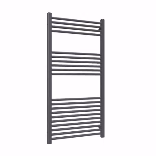 Lux Heat Anthracite Grey Steel Ladder Towel Radiator, H 120 cm x W 60 cm
