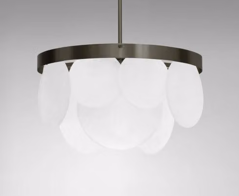 CTO Lighting Sasha DALI-A Suspended Pendant Light in White and Black with Glass and Metal
