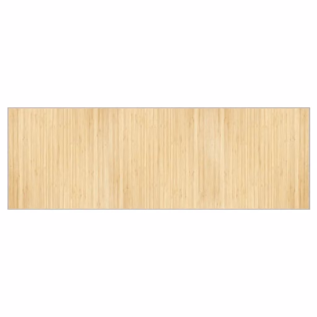 Berkfield Home Rectangular Bamboo Rug in Beige, W: 100 cm, D: 300 cm – 1