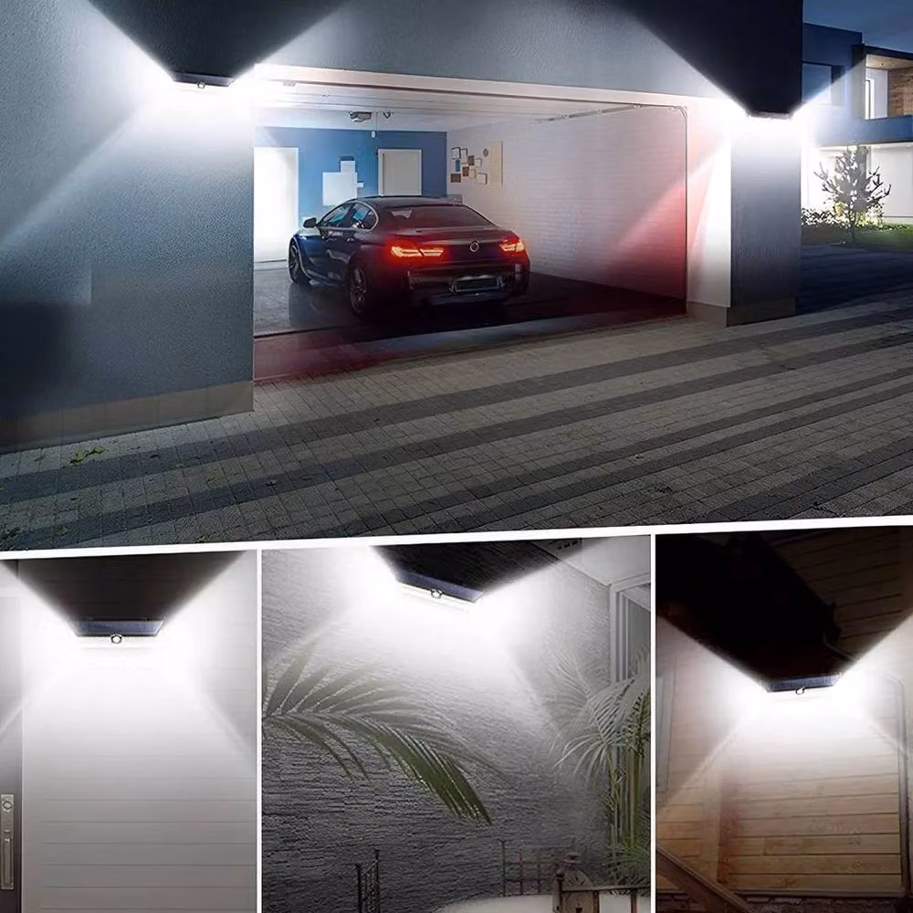 KORVIXA Solar LED Outdoor Motion Sensor Wall Light, Black, Diameter: 25 cm, Height: 19 cm – 3