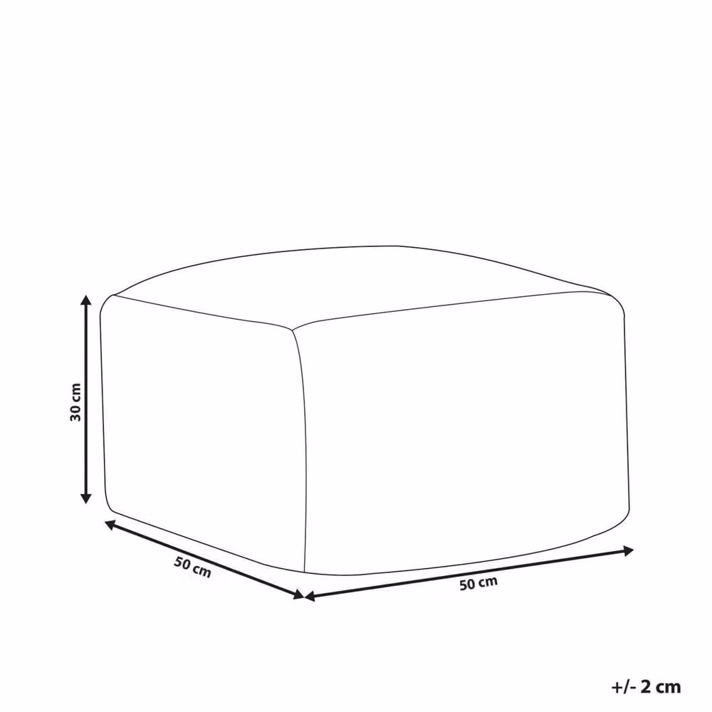 Wyld and Coco Boho Outdoor Pouffe, Red, W/D/H: 50 x 50 x 50 cm – 3