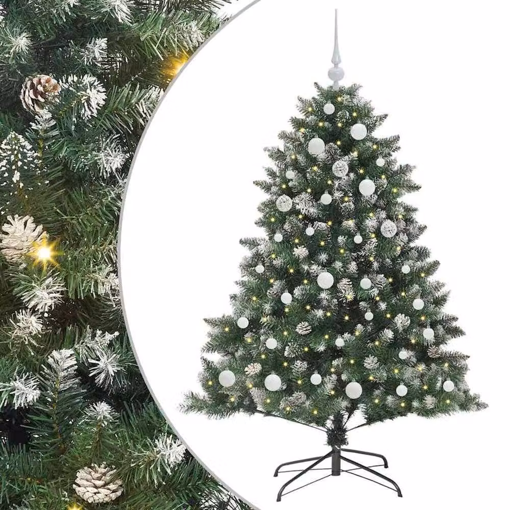 Berkfield Home Green Artificial Christmas Tree with Stand, W/D/H: 105 x 105 x 150 cm – 2