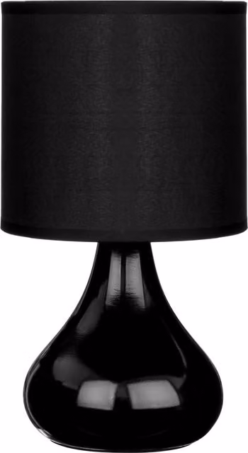 Premier Housewares Bulbus Black Ceramic Table Lamp with Fabric Shade – 3