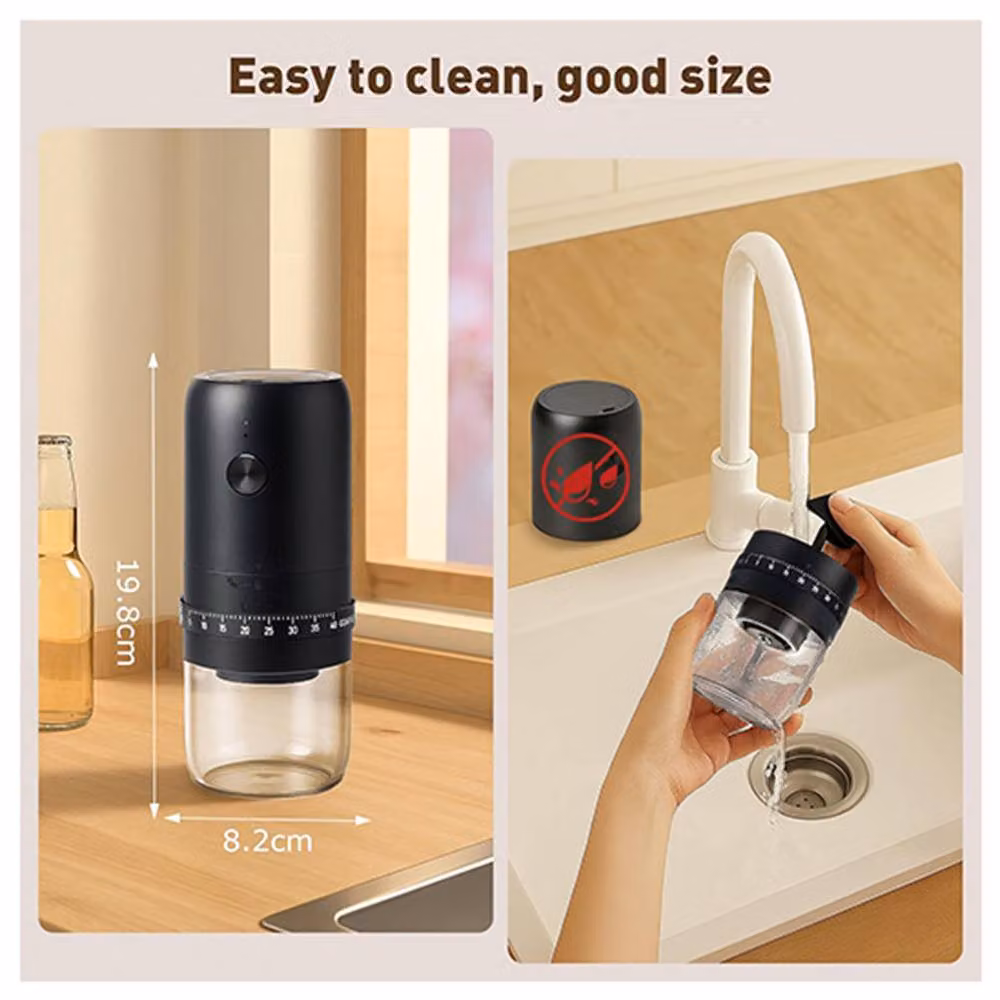 Dragodirect Portable Rechargeable Electric Coffee Grinder with Conical Ceramic Burr in Black – 4
