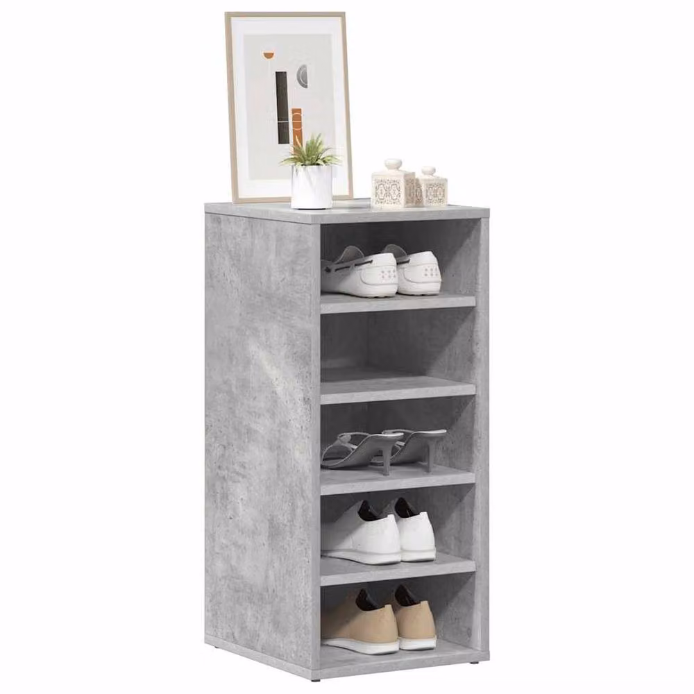 Berkfield Home Set of 2 Wall Mounted Shoe Cabinets in Concrete Grey, W/D/H: 31.5 x 35 x 70 cm – 4
