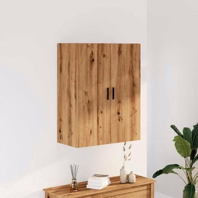 Berkfield Home Artisan Oak Wall Mounted Cabinet, Brown, W: 69.5 cm, D: 34 cm, H: 90 cm
