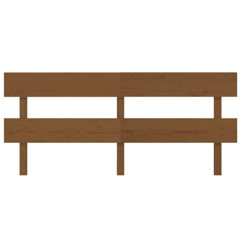 Berkfield Home Rustic Solid Wood Pine Bed Headboard in Honey Brown, W: 204 cm, D: 3 cm, H: 81 cm – 2