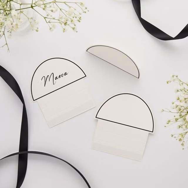 Club Green Monochrome Arch Place Cards, Pack of 10, Multicolour Paper