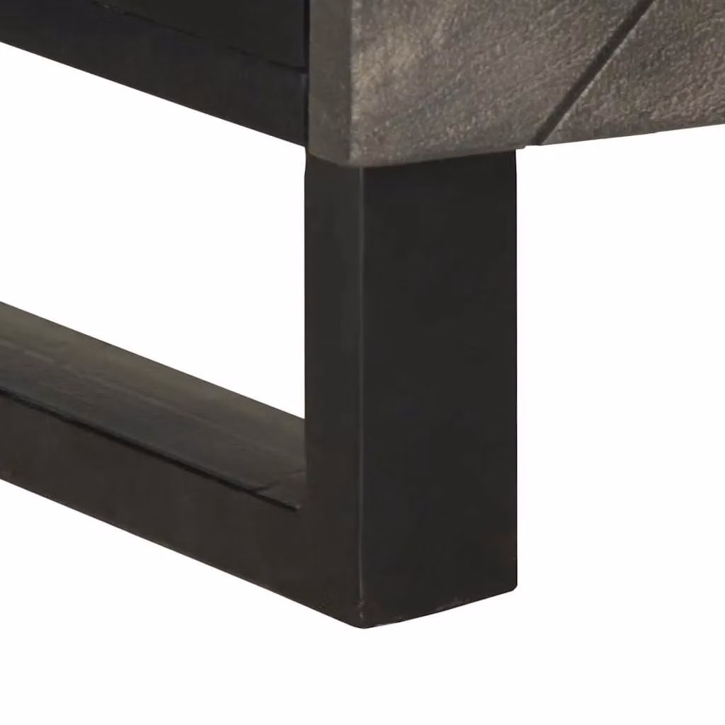 Berkfield Home Black Solid Mango Wood Bedside Cabinet W: 50 cm, D: 33 cm, H: 60 cm – 6