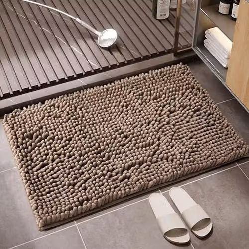 Gaveno Cavailia Miami Chenille Loop Faux Fur Bath Mat in Camel, W: 50 cm, D: 80 cm – 3