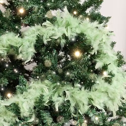 Melody Maison Large Pale Mint Green Feather Boa Christmas Garland, Length: 182 cm – 3