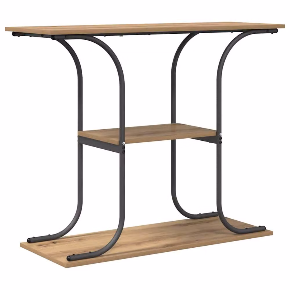 Berkfield Home Artisan Oak Console Table in Brown, W/D/H: 101 x 35 x 80.5 cm – 2