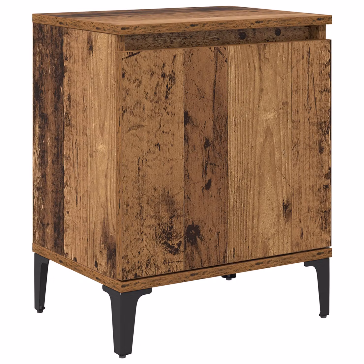 Berkfield Home Old Wood Nightstand in Brown, Solid Wood and Metal, W/D/H: 40 x 30 x 50 cm – 2