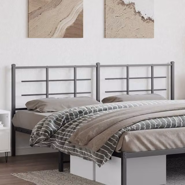 Berkfield Home Classic Metal Headboard in Black, 200 cm – 1