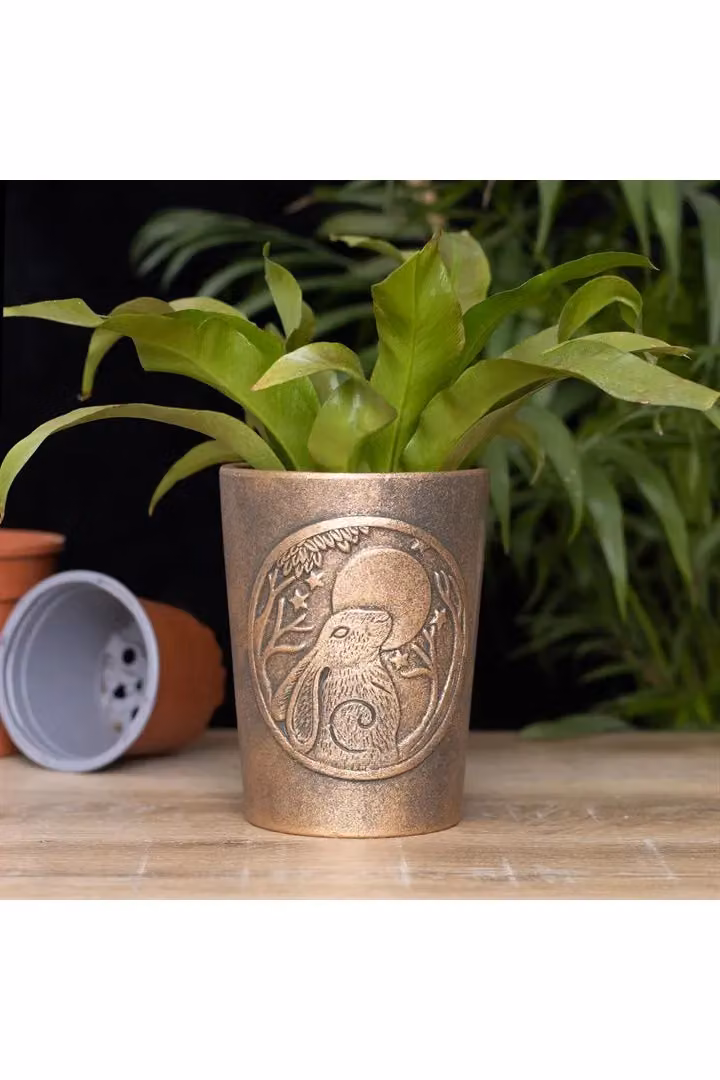 KDMD Moon Gazing Hare Bronze Terracotta Ceramic Plant Pot – 2