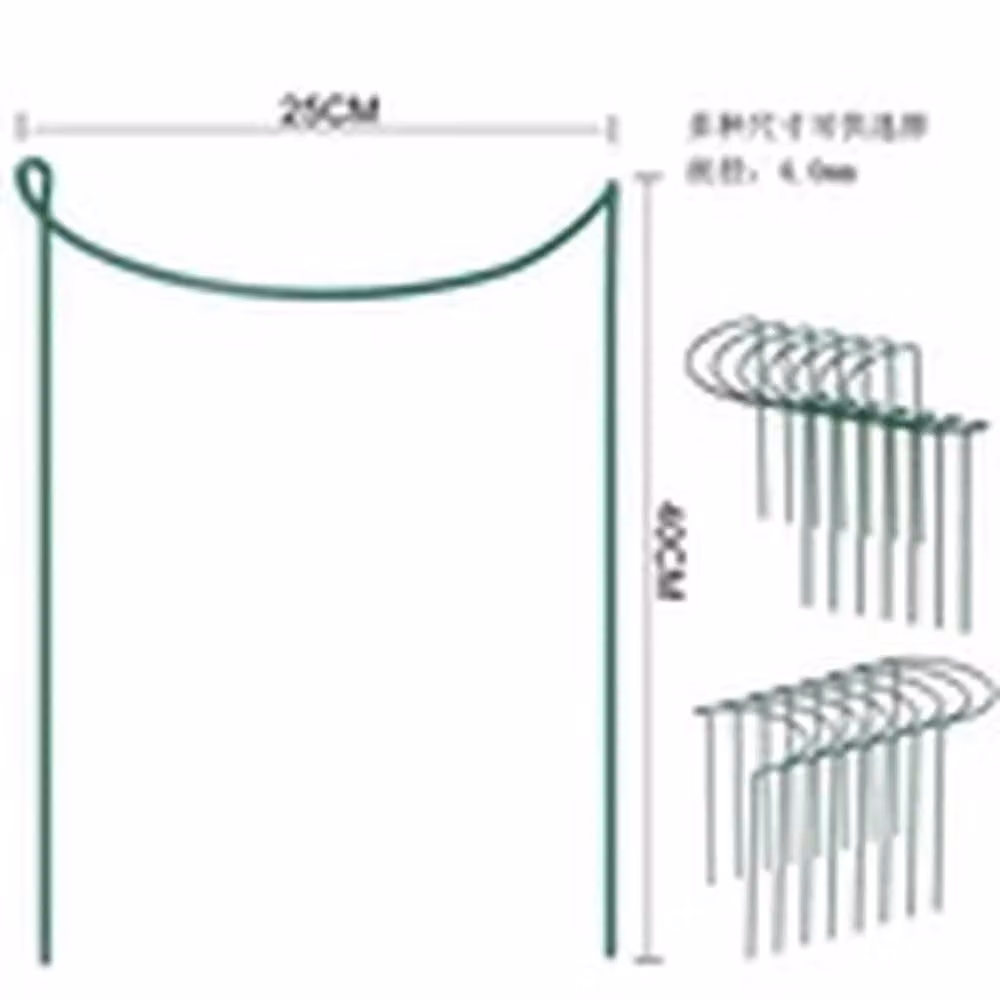 EONLION 16-Piece Round Metal Plant Support Stakes in Green – 2