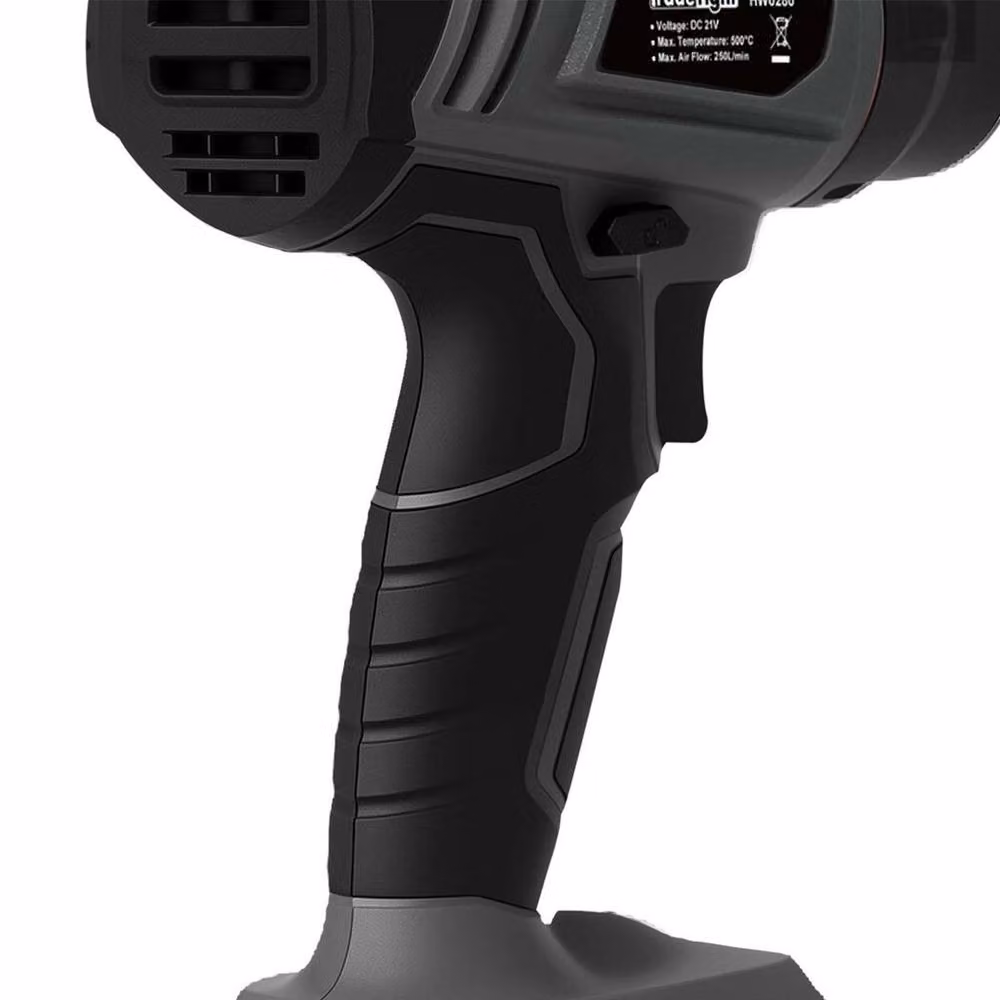 Traderight 21V Cordless Handheld Hot Air Heat Gun with 5 Nozzles in Grey – 5