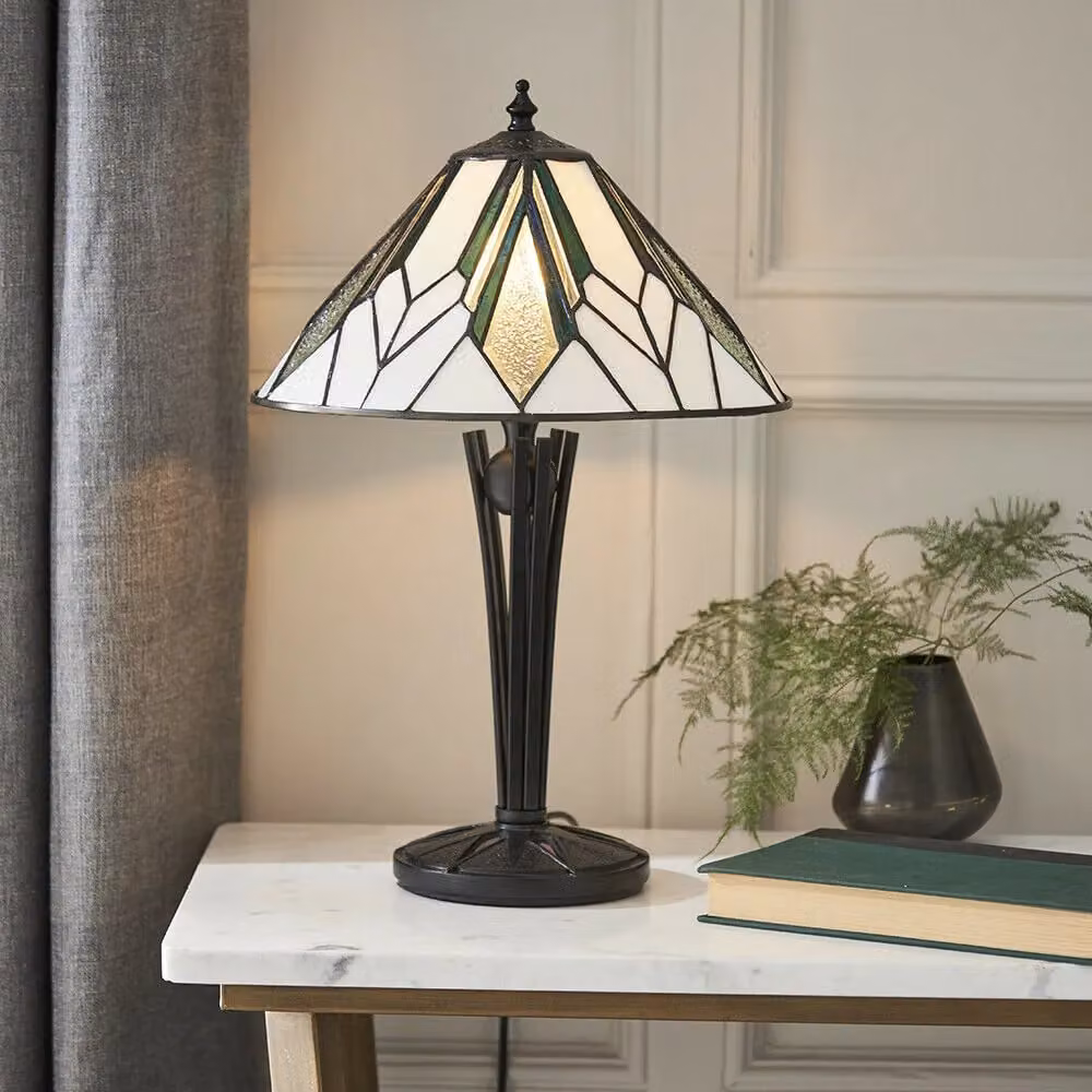 Loops Small Tiffany Glass Table Lamp in Multicolour, Art Deco Style – 2